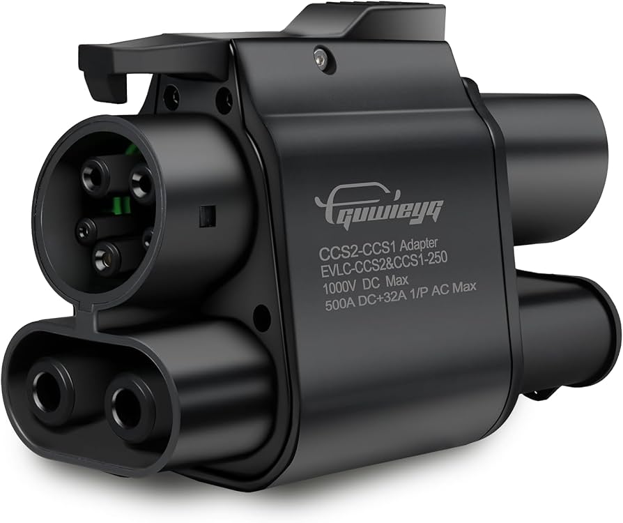 Adaptor Stații Încărcare EV Guwieyg CCS2 la CCS1 (Conector Încărcare Rapidă CCS Combo 2 la CCS Combo 1), 1000V DC, 500A