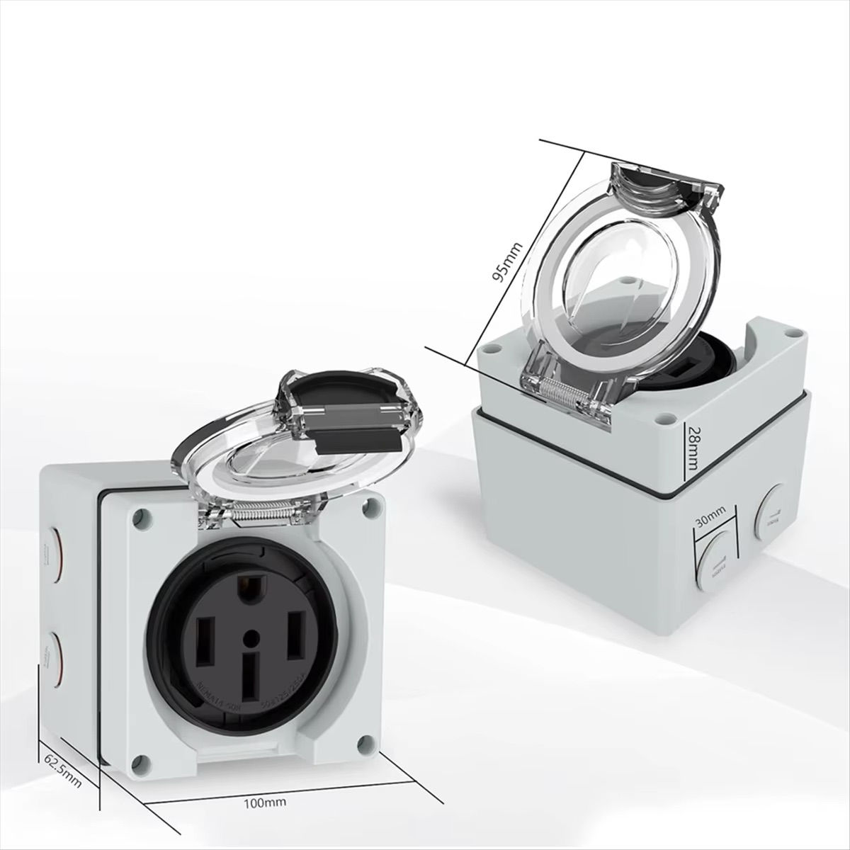 Настенная влагозащищенная силовая розетка NEMA 14-50 50A IP55 (США) — 5