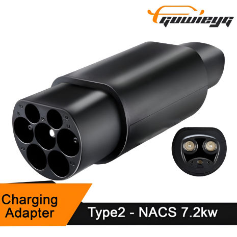 Adaptor Încărcare Compact GUWIEYG, Type 2 (Stație) la Tesla/NACS (Mașină SUA), 7.4 kW, 32A, Monofazat (1-Fază)