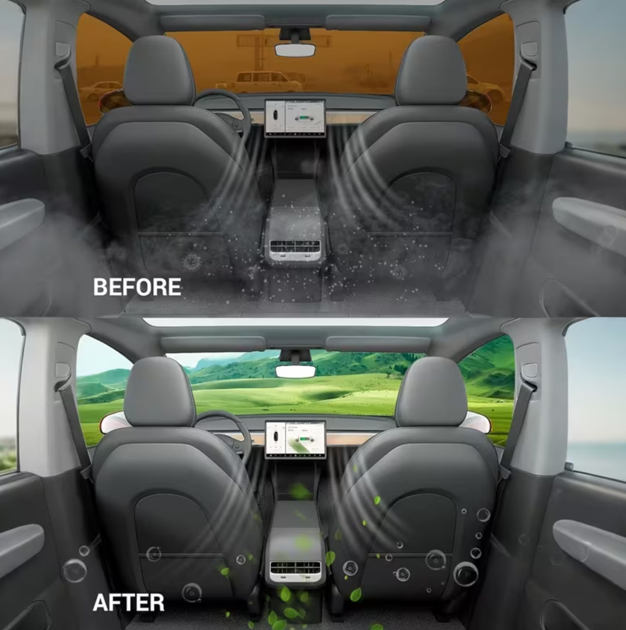 Комплект премиум HEPA-фильтров для Tesla Model 3 / Model Y (под капот и в салон) 6 шт. — 4